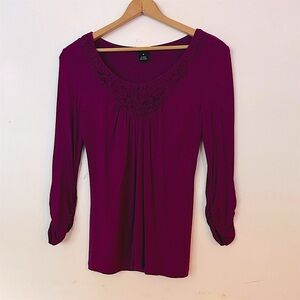 Willi Smith Deep Burgundy Long Sleeve Top